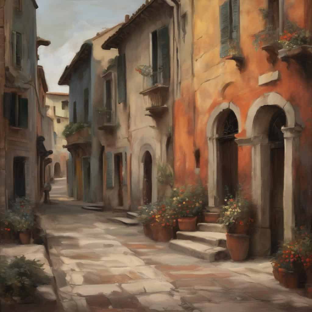 νησιωτική πόλη τέχνη και κοινωνία, αρχιτεκτονικές ιδέες και πολιτισμός, αναπαράσταση και αλλαγή, ανοιξιάτικες γειτονιές, τέχνη και καλλιτεχνική έκφραση, μεσαιωνική αρχιτεκτονική, πολιτιστική κληρονομιά, ζωντανά χρώματα, καλλιτεχνική παλέτα, πολιτισμική ανταλλαγή, ζωγραφική της κοινωνίας, αρχιτεκτονικό στυλ και τέχνη, πολιτιστική έκφραση, κοινωνικές εικόνες, τέχνη και κοινωνία σε μια παλιά γειτονιά.